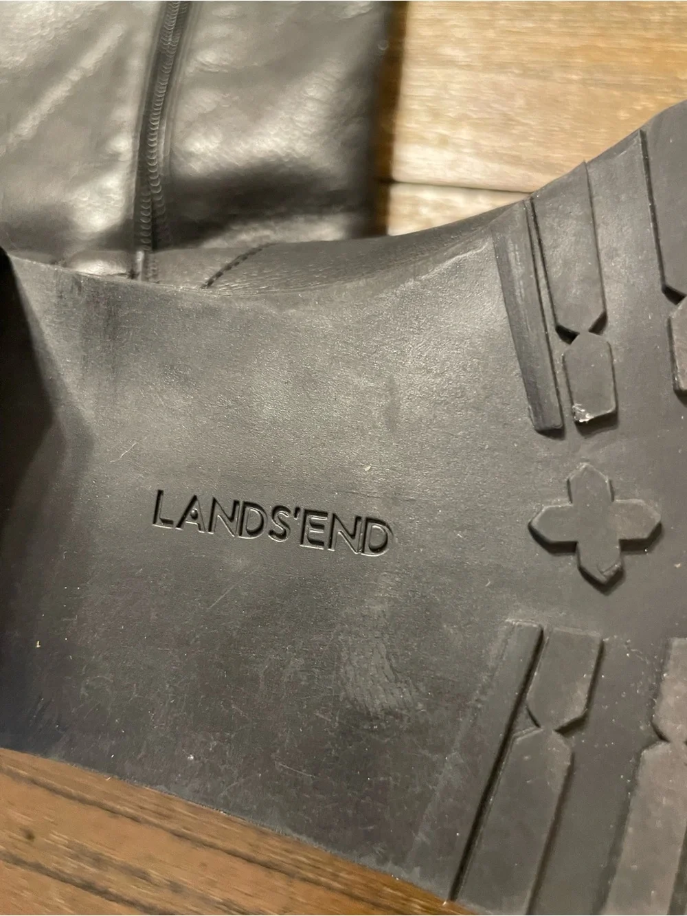 Lands’ End Black Leather Tall Riding Boots Women’s Size 8 Classic Equestrian